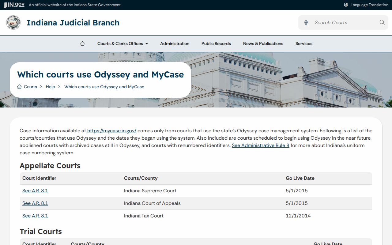 Franklin County court docket Odyssey court identifiers