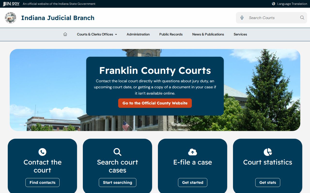 Franklin County court docket official judicial branch page