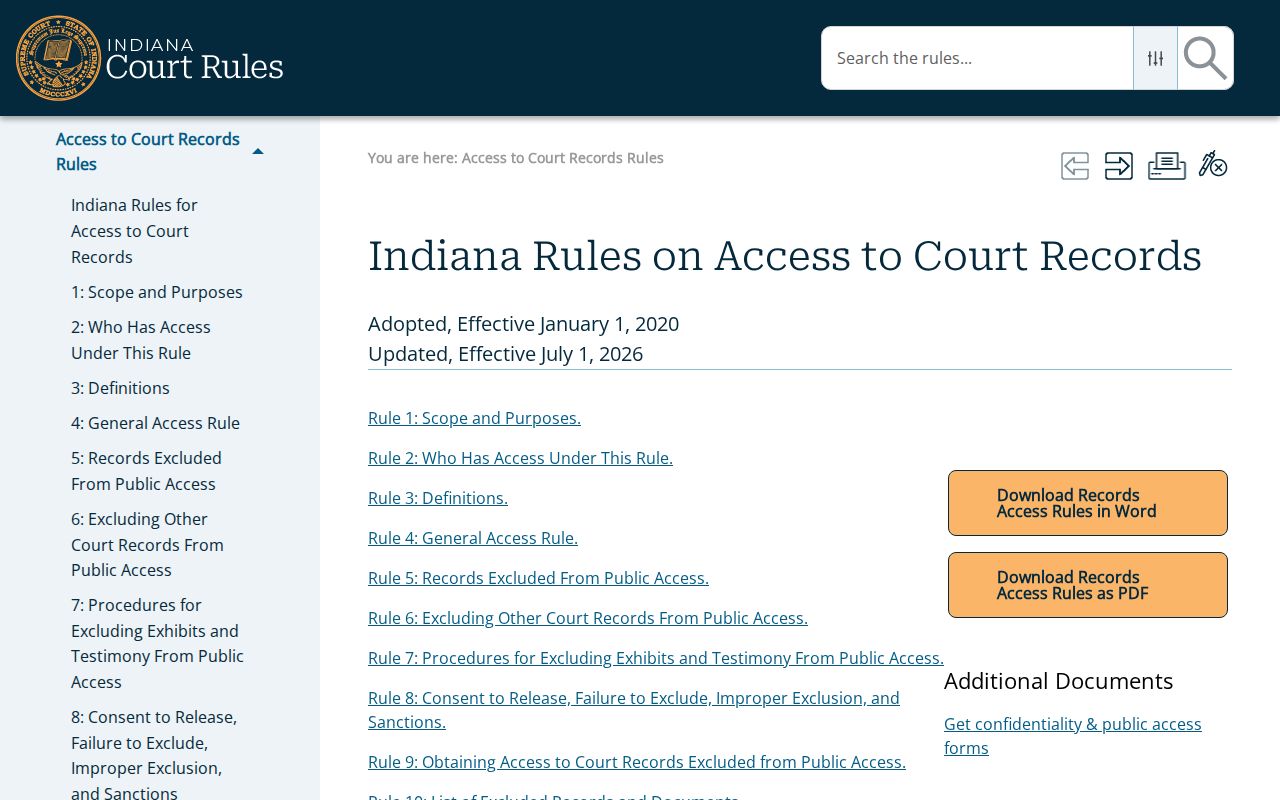 Public access rules for Laurel court records